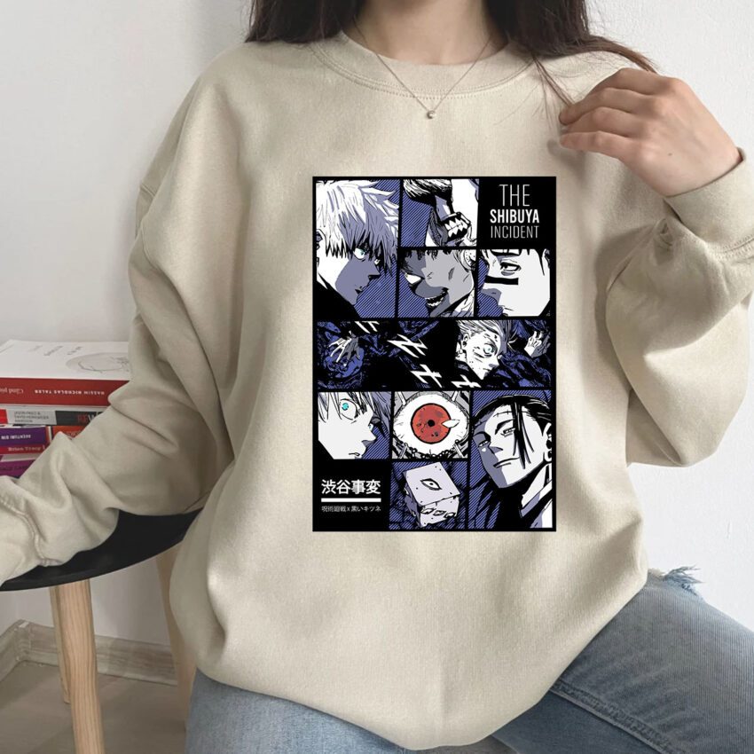 Jujutsu Kaisen Characters T-shirt Sweatshirt Hoodie, Anime Lovers T-shirt Hoodie