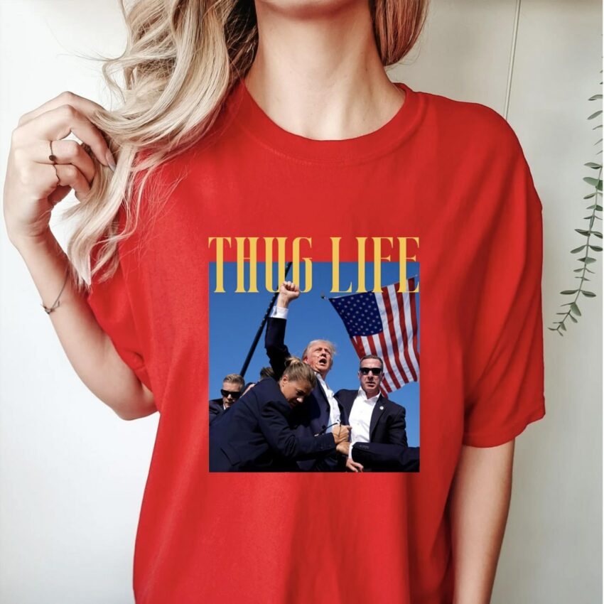 Donald Trump Thug Life Shirt, Viral Thug Life Trump T-Shirt, Sarcastic Donald Trump Tee, Funny Trump 2024 Shirt, Republican Gifts