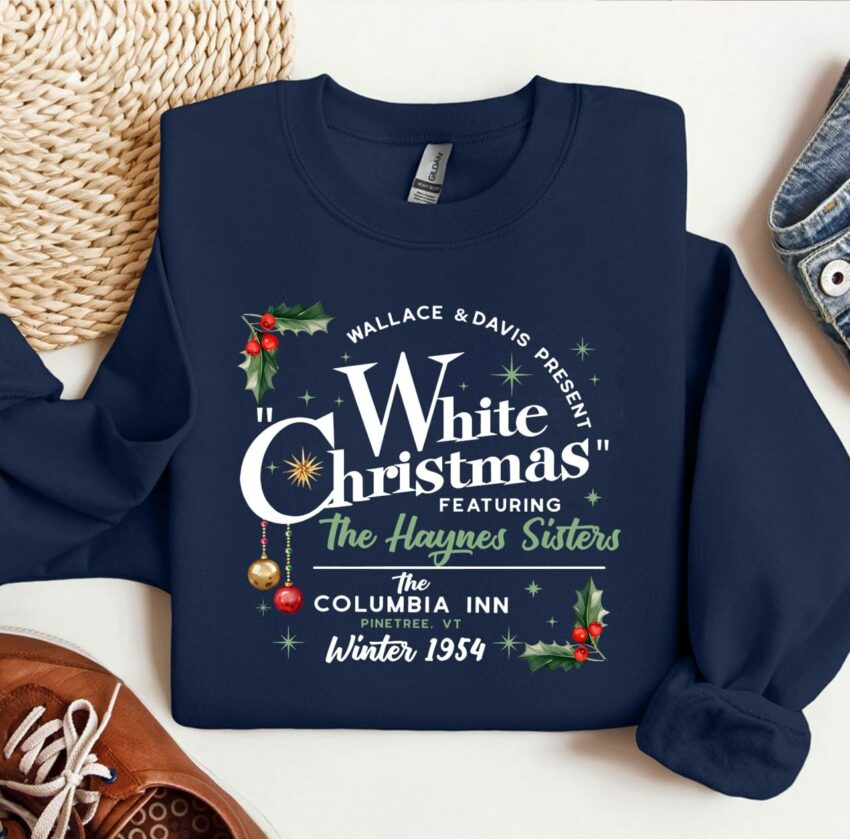 White Christmas Sweatshirt, Columbia Inn Pine Tree Vermont Christmas Tshirt /Sweatshirt / Hoodie