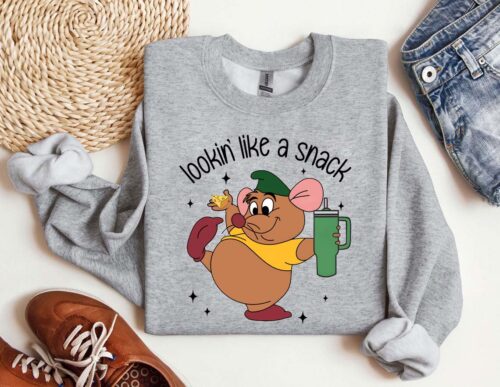 Looking Like A Snack Disney Christmas Sweatshirt, Cinderella Christmas T-shirt, Not A Creature Was Stirring Not Even A Mouse Shirt, Christmas Tee