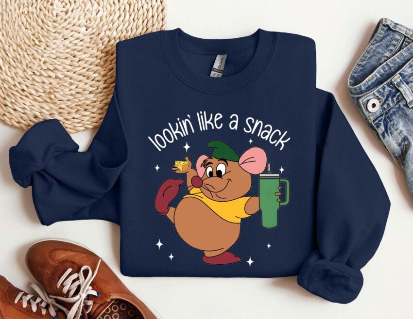 Looking Like A Snack Disney Christmas Sweatshirt, Cinderella Christmas T-shirt, Not A Creature Was Stirring Not Even A Mouse Shirt, Christmas Tee