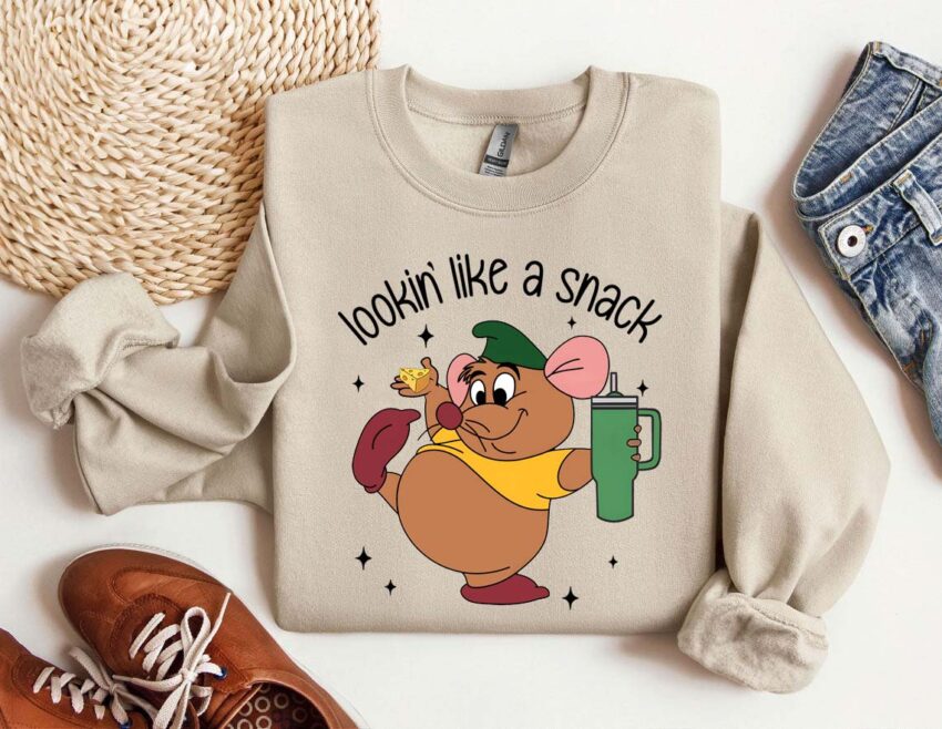 Looking Like A Snack Disney Christmas Sweatshirt, Cinderella Christmas T-shirt, Not A Creature Was Stirring Not Even A Mouse Shirt, Christmas Tee