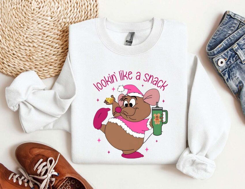 Jaq And Gus Gus Disney Christmas Sweatshirt, Cinderella Christmas T-shirt, Not A Creature Was Stirring Not Even A Mouse Shirt, Christmas Tee