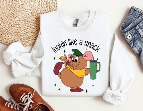 Looking Like A Snack Disney Christmas Sweatshirt, Cinderella Christmas T-shirt, Not A Creature Was Stirring Not Even A Mouse Shirt, Christmas Tee